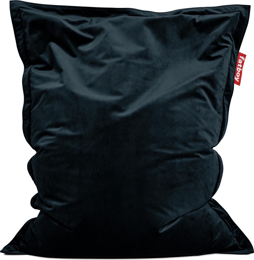 Puf Fatboy The Original Slim Velvet czarny z recyklingu – elegancki, wygodny, ekologiczny, materiał z recyklingu