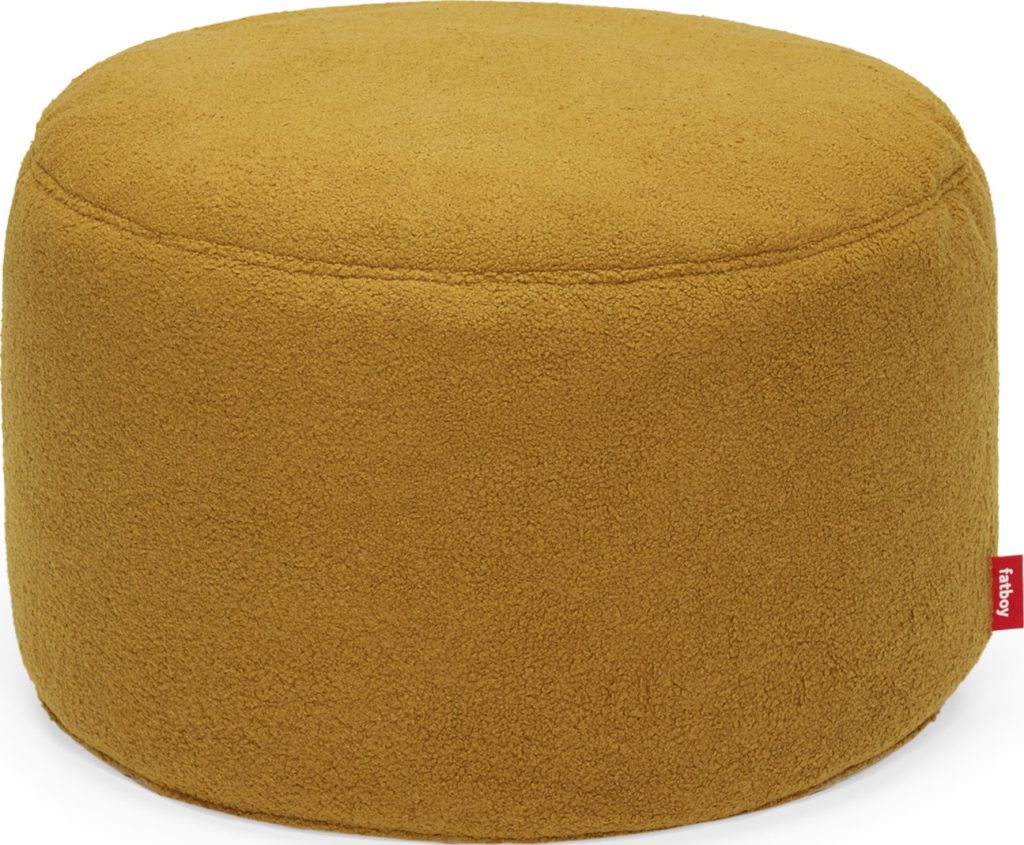 Puf Point Large Sherpa musztardowy – komfortowy, stylowy, duży, materiał sherpa