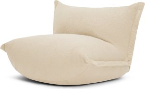 Puf The BonBaron Sherpa kremowy – komfortowy, stylowy, miękki materiał