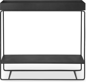 Konsola Plant Box Two-Tier czarna – elegancki design, funkcjonalność, dwa poziomy, idealna do wnętrz