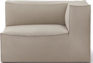 Narożnik prawostronny Catena Cotton Linen 120 cm – wygodny, beżowy, stylowy, materiał: bawełna, len