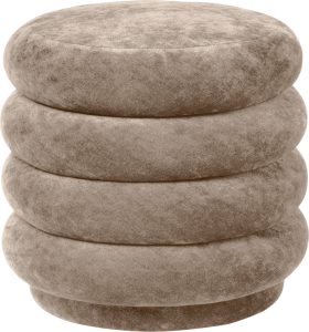 Puf Round Velvet beżowy – elegancki design, miękki materiał, uniwersalne zastosowanie