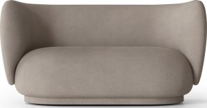 Sofa dwuosobowa Rico Brushed – nowoczesny design, ciepłoszary kolor, idealna do małych przestrzeni