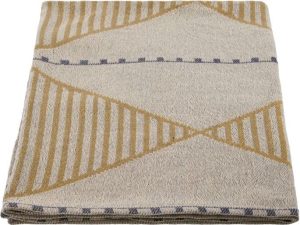 Narzuta Jaipu 130 x 180 cm musztardowa – elegancka narzuta na łóżko, ciepły kolor, różnorodne zastosowanie