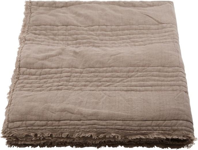 Narzuta Ruffle 130 x 180 cm jasnobrązowa – elegancki design, przyjemny w dotyku, idealna na łóżko i kanapę