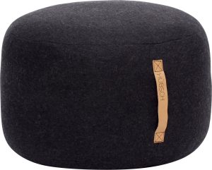 Puf Hübsch 50 cm czarny – elegancki design, wygodny, uniwersalny styl