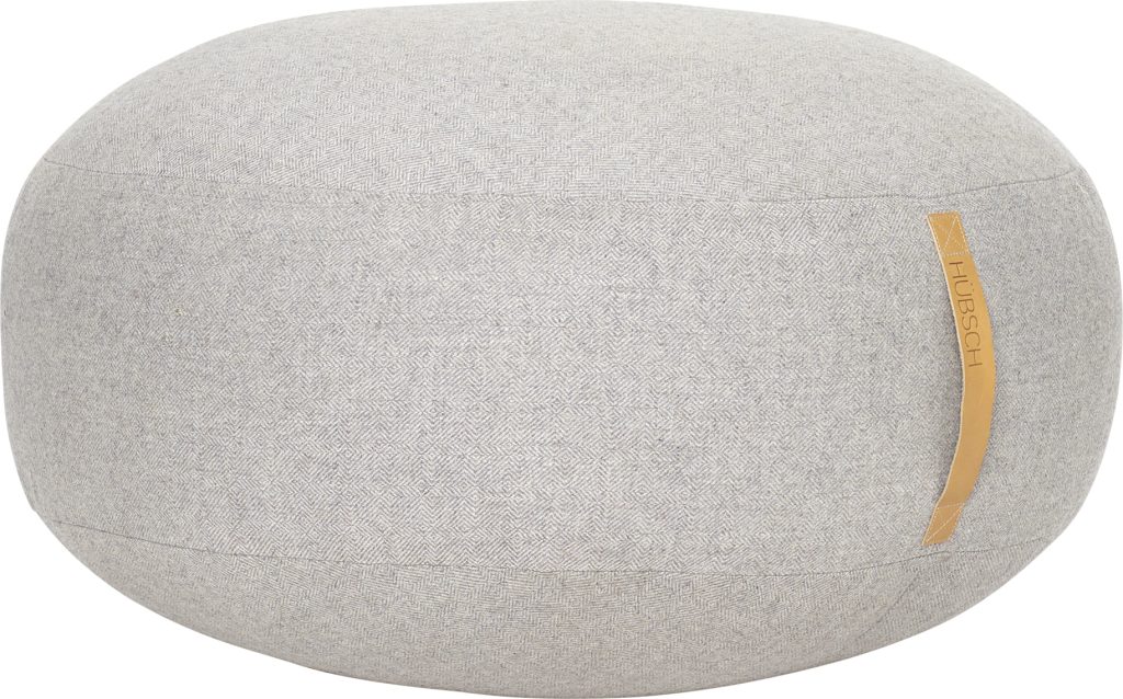 Puf Hübsch 70 cm szary spłaszczony – elegancki, funkcjonalny, komfortowy