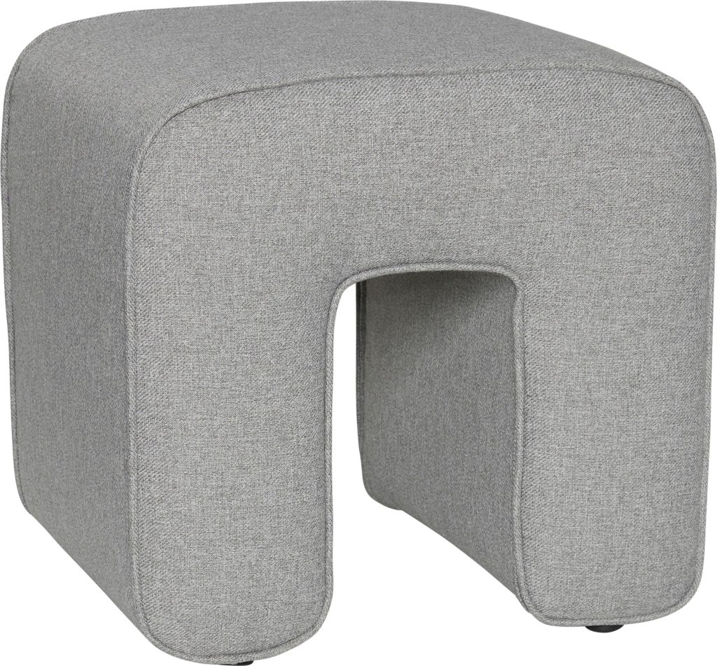 Puf Hübsch łuk ciemnoszary – elegancki design, wygodny kształt, idealny do każdego wnętrza