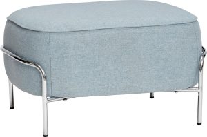 Puf Hübsch szary z metalową ramą – elegancki design, trwałe materiały, komfortowe siedzenie