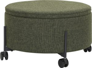 Puf ze schowkiem Contain 66 cm zielony na kółkach – praktyczne rozwiązanie do przechowywania, stylowy design, mobilność