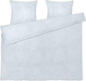 Pościel Monochrome Lines 200 x 220 cm błękitna z 2 poszewkami na poduszki 60 x 63 cm – stylowy design, komfortowy materiał
