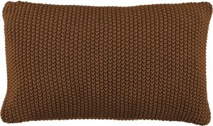 Poduszka Nordic Knit 30 x 60 cm brąz toffi z bawełny organicznej – stylowy dodatek do wnętrz, ekologiczny materiał