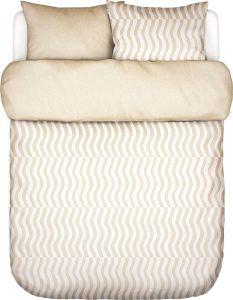Pościel Filip 260 x 220 cm beżowa z 2 poszewkami na poduszki 60 x 70 cm – elegancka, komfortowa, naturalna