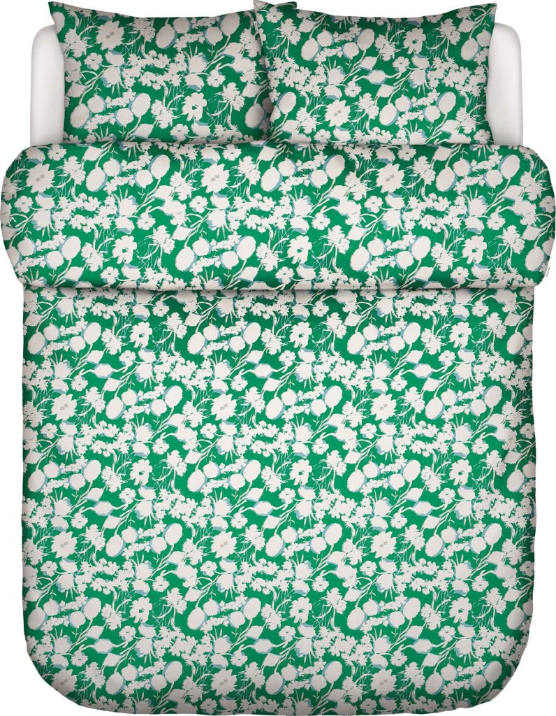 Pościel Hanne 260 x 220 cm zielona z 2 poszewkami na poduszki 60 x 70 cm – elegancki design, miękki materiał, idealna na każdą porę roku