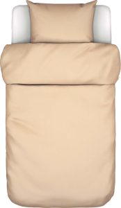 Pościel Senja 140 x 220 cm piaskowa z poszewką na poduszkę 60 x 70 cm – elegancka, miękka, komfortowa