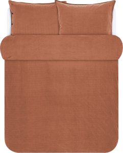 Pościel Senja 260 x 220 cm brązowa z 2 poszewkami na poduszki 60 x 70 cm – elegancki design, wysoka jakość, przytulny kolor