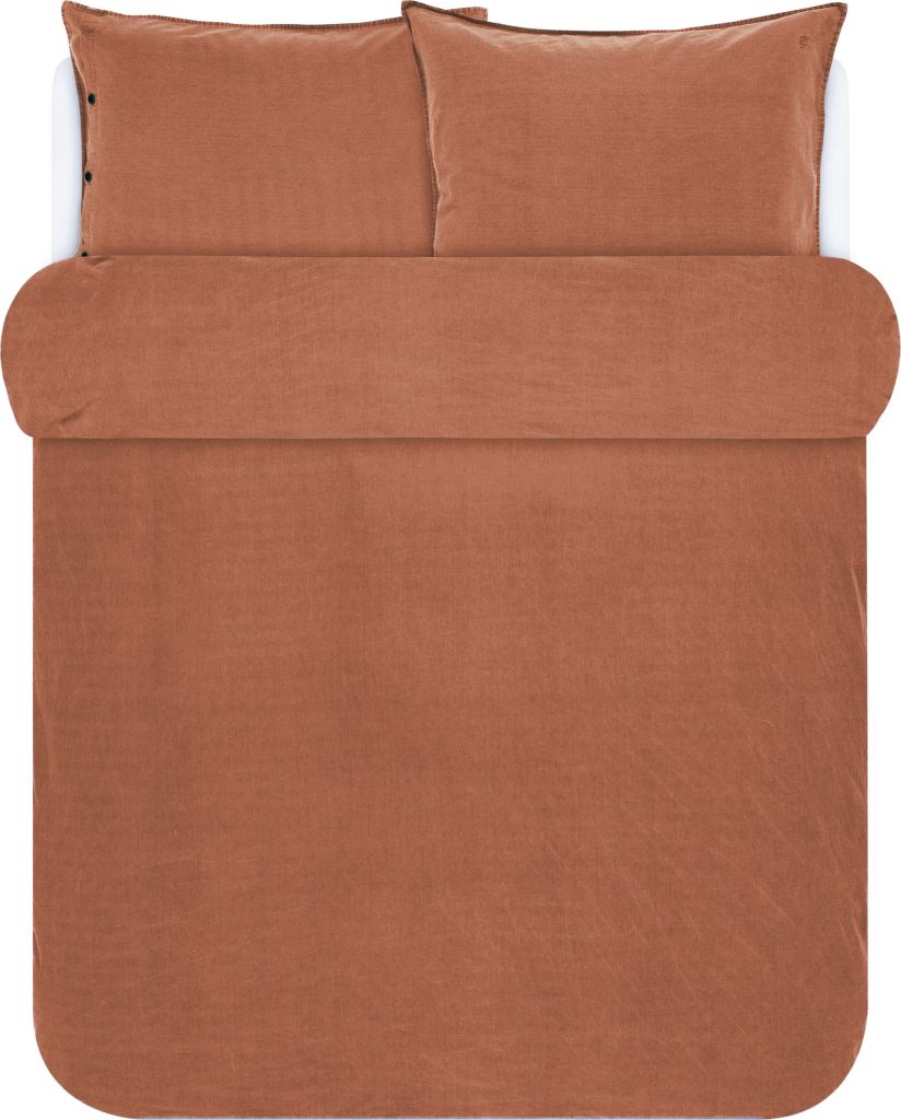 Pościel Senja 260 x 220 cm brązowa z 2 poszewkami na poduszki 60 x 70 cm – elegancki design, wysoka jakość, przytulny kolor