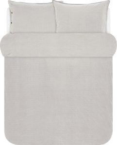 Pościel Senja jasnoszara 200 x 200 cm z 2 poszewkami na poduszki 80 x 80 cm – wysoka jakość, elegancki kolor, komfort snu