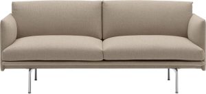 Sofa dwuosobowa Outline Ecriture 240 – aluminiowe nogi, elegancki design, komfortowe siedzenie