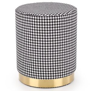 Pufa Aruna czarny-biały/złoty – elegancki design, wygoda, stylowy akcent