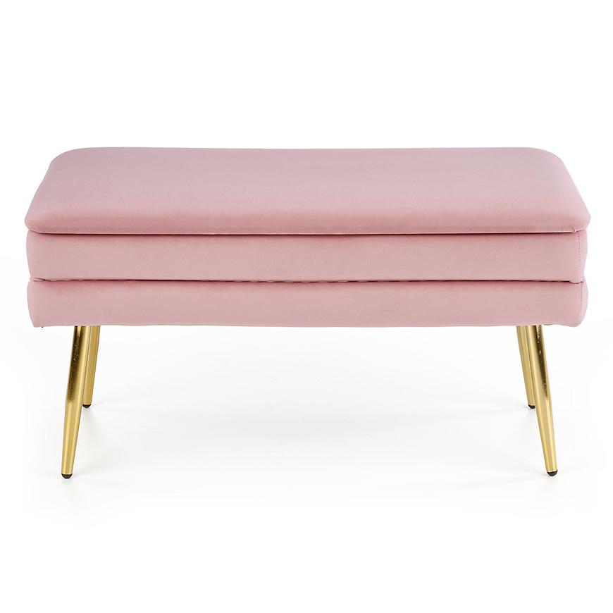 Pufa Velva różowy/złoty – elegancki design, komfortowy materiał, idealna do salonu