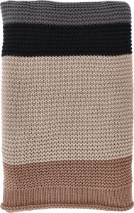 Narzuta Bold Knit 130 x 170 cm brązowo-szara – nowoczesny design, wysoka jakość, miękki materiał