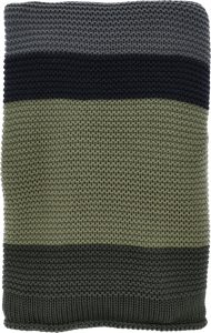 Narzuta Bold Knit 130 x 170 cm – elegancki design, zielono-czarna, komfortowy materiał