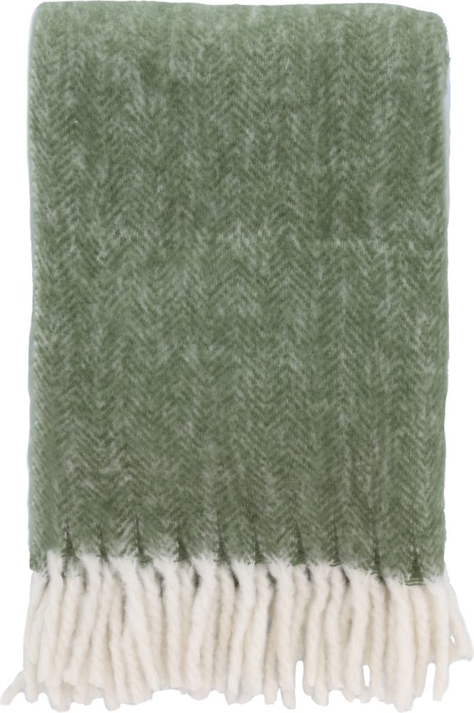 Narzuta Brushed 150 x 200 cm oliwkowa – miękka tkanina, elegancka, idealna na łóżko