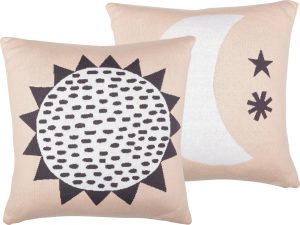 Poduszka dekoracyjna Sun & Moon panda 50 x 50 cm różowa dwustronna – stylowy dodatek, przyjazny dzieciom, miękka tkanina