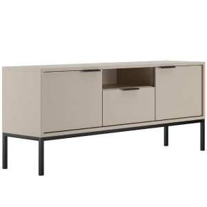 Szafka RTV 135 Austin Kaszmir/Czarny – nowoczesny design, funkcjonalność, elegancki kolor