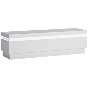 Szafka RTV 2S Lyon Lyof01 Biały Alpin/Biały – elegancki design, pojemne szafki, nowoczesny styl
