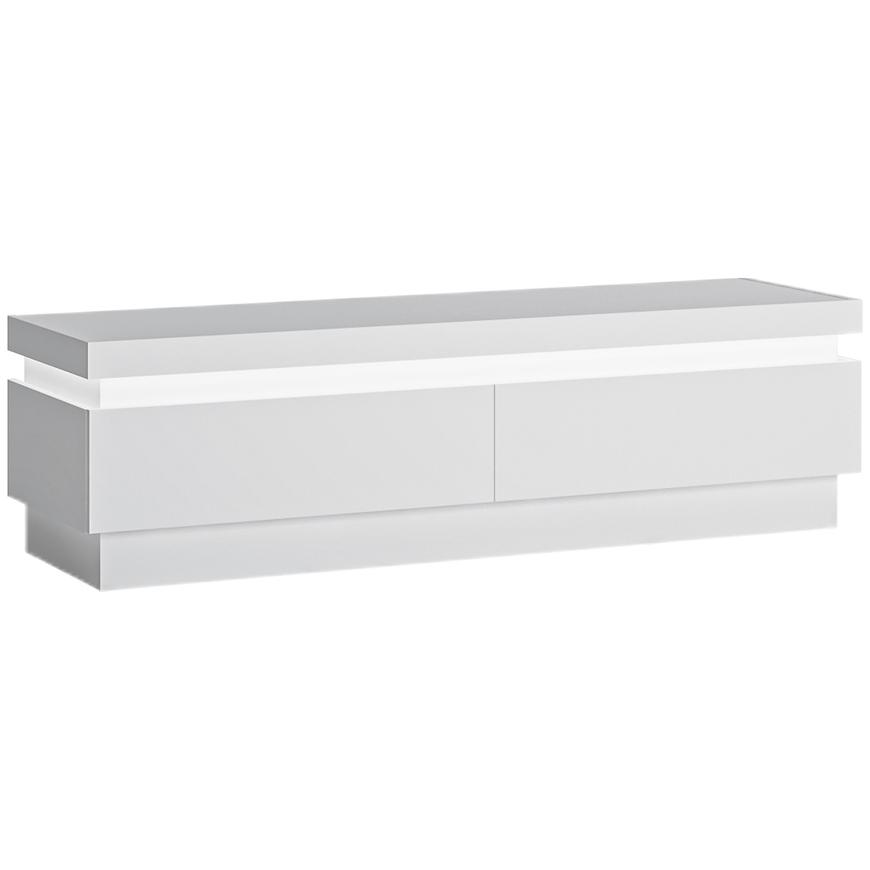 Szafka RTV 2S Lyon Lyof01 Biały Alpin/Biały – elegancki design, pojemne szafki, nowoczesny styl