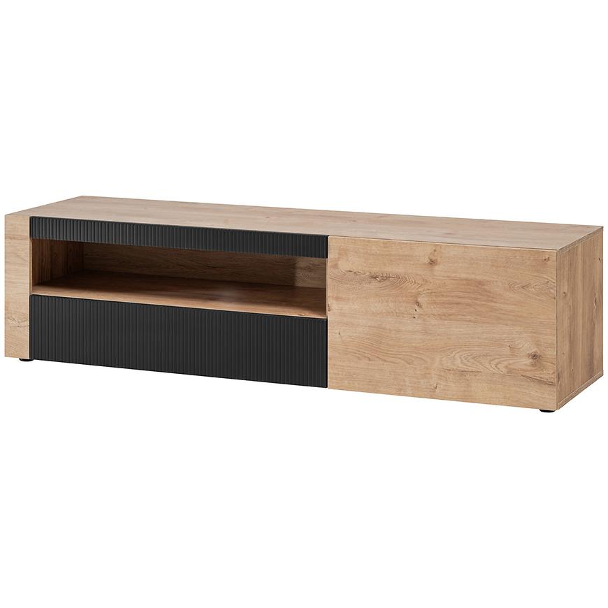 Szafka RTV Aron Dąb Ribbeck/Czarny – nowoczesny design, funkcjonalność, trwałe materiały