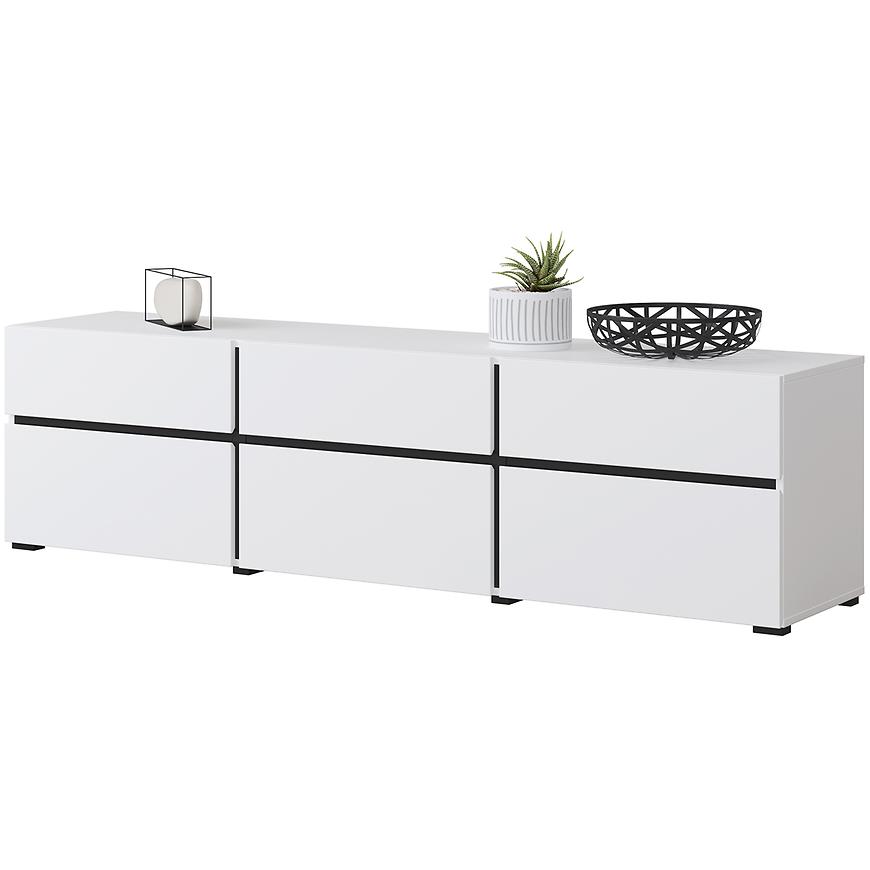 Szafka RTV Cross 3k3s Biały/Czarny 41 – nowoczesny design, pojemne półki, trwałe materiały