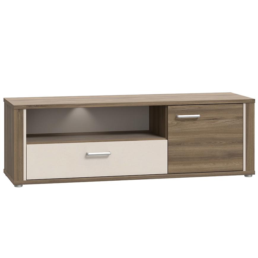 Szafka RTV Dedelos DDLT124R – nowoczesny design, funkcjonalność, kolor dąb sonoma, materiał płyta MDF