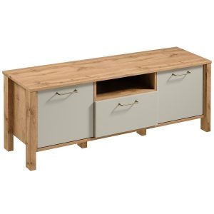 Szafka RTV Indygo 1S dąb wotan-green – elegancka, praktyczna, nowoczesny design