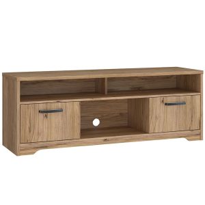 Szafka RTV Jodaki JDKT121-D89 – nowoczesny design, pojemne wnętrze, kolor dąb, materiał drewnopochodny