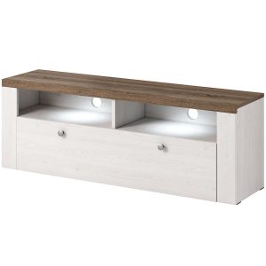 Szafka RTV Larona 41 sonoma trufel – nowoczesny design, funkcjonalność, elegancki kolor
