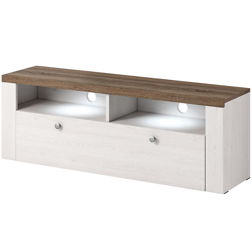 Szafka RTV Larona 41 sonoma trufel – nowoczesny design, funkcjonalność, elegancki kolor