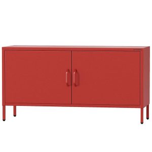 Szafka RTV Metalowa Rosa Modern Red – nowoczesny design, metalowa konstrukcja, intensywny czerwony kolor