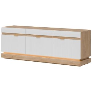 Szafka RTV Milton Ml01 Dąb Crem Torro Biały – nowoczesny design, praktyczne rozwiązania, wysoka jakość wykonania