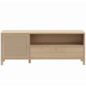 Szafka RTV Skelbit RTTT222L-D95D – nowoczesny styl, pojemne szuflady, elegancki kolor dąb