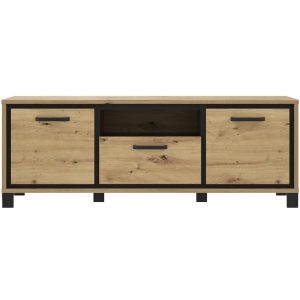 Szafka RTV Trondheim 2D1S TDHT132 Dąb Aristan – nowoczesny design, funkcjonalność, naturalny kolor