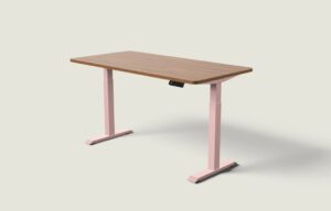 Desktronic – Biurko HomeOne – Zgaszony róż / Orzech / 160×80 cm