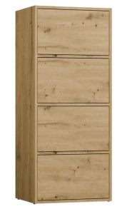 Regał zamykany z 4 półkami dąb artisan H7-K73