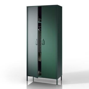 Szafa na ubrania metalowa loftowa butelkowa zieleń: Modern FLAVIO, 800 x 1850 x 450 mm