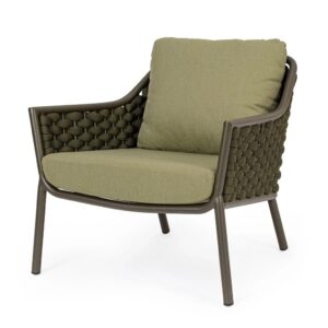 Fotel ogrodowy EVERLY 80×80 Bizzotto zielone aluminium