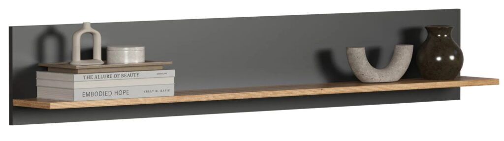 Półka ścienna 150 cm grafit + dąb evok N7-B38