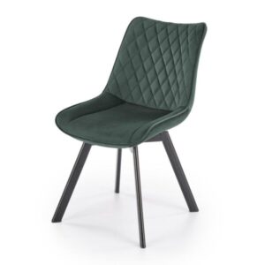 Krzesło do jadalni tapicerowane zielone K520 – elegancki design, wygodne siedzisko, wysokiej jakości materiały