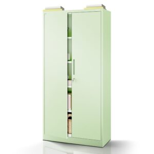 Szafa na dokumenty biurowa metalowa pastelowy zielony : Fresh Style JAN H 900 x 1950 x 400 mm